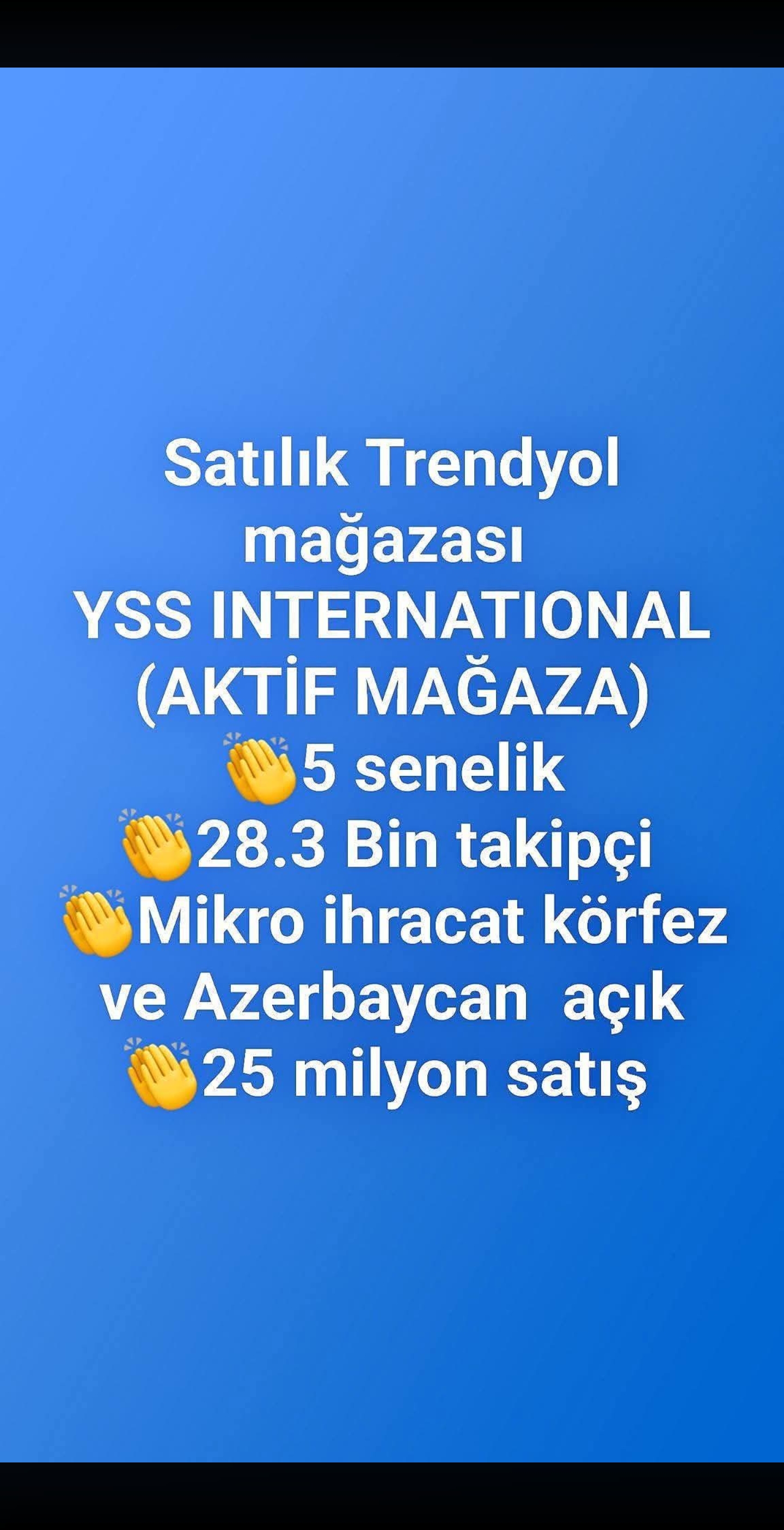 5 YILLIK 30 BIN CİVARI TAKİPÇİLİ MİKRO IHRACAT 10 MILYON TR 15 MILYON SATIS